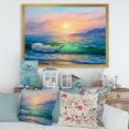 thumbnail image 3 of Designart 'Blue Waves Breaking At The Beach Landscape V' Nautical & Coastal Framed Art Print, 3 of 4