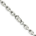 thumbnail image 3 of Sterling Silver 5.4mm Beveled Oval Cable Chain (18 X 5.4) Made In India qca170-18, 3 of 5