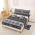 thumbnail image 2 of Erosebridal Rustic Farmhouse Aztec Queen Sheet Sets, Western Cowboy Bed Set, Gray Black, 4 Pieces 1 Flat Sheet, 1 Fitted Sheet and 2 Pillowcases, 2 of 5