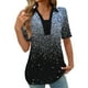 thumbnail image 3 of Tops Cortos para las Mujeres Blusas Impresas Manga Corta Turndown Collar Camiseta, Tops de Blusa para las Mujeres Casual, 3 of 4