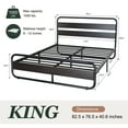 thumbnail image 5 of Amolife King Bed Frame with Headboard and Footboard, Metal Platform Bed, No Box Spring Required, Black, 5 of 8