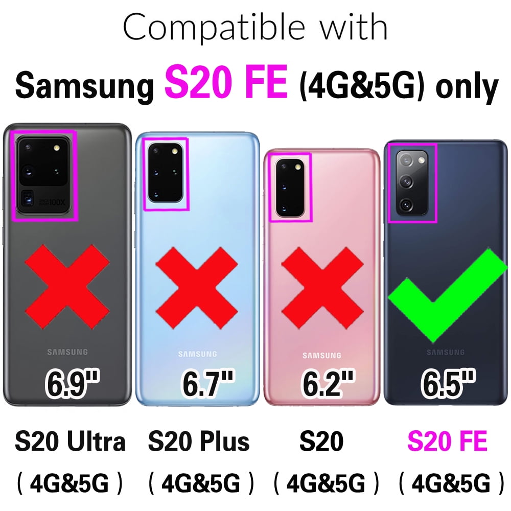Asuwish Phone Case for Samsung Galaxy S20 FE 5G 6.5 inch Wallet Cover With Screen Protector Flip Pattern Zipper Credit Card Holder Cell S 20 EF UW 2022 S20FE5G S20FE 20S S2O Fan Edition 4G G5 Black