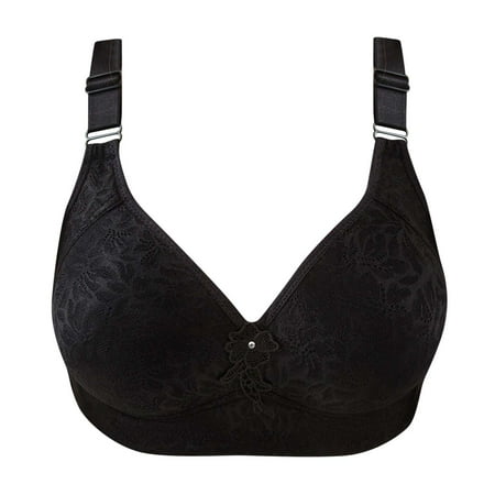 

Floleo Bras For Women Plus Size Clearance Woman s Solid Color Comfortable Hollow Out Perspective Bra Underwear No Rims
