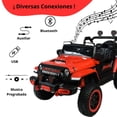 thumbnail image 2 of Camioneta Montable de 112 cm Tipo Jeep Para Niños  a Control Remoto Con Bluetooth, Auxiliar y USB-Rojo, 2 of 6