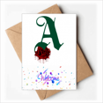 thumbnail image 1 of flowers letters green Welcome Back Greeting Cards Envelopes Blank, 1 of 3