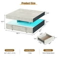 thumbnail image 3 of Hironpal LED Square Coffee Table with Storage,2-Tier Modern Living Room Center Table with Light & Drawers,Gray, 3 of 10
