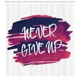 thumbnail image 3 of Ambesonne Fitness Shower Curtain, Brushstrokes with Words, 69"Wx70"L, Fuchsia Indigo White, 3 of 3
