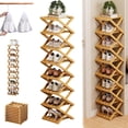 thumbnail image 1 of The 9-Tier No-Assembly Bamboo Rack, 2026 New Foldable Vertical Storage Organizer, Eco-Friendly, Durable, and Beautiful, No Installation Required, for Entryway Closet Dorm (Nature,8 Tier), 1 of 8