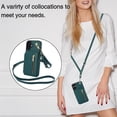 thumbnail image 4 of for iPhone 16 Plus Case Wallet for Women, Removable Adjustable Shoulder Strap Flip PU Leather Slim Back Zipper Purse Case with Card Slot Holder Stand RFID Blocking Magnetic Buttons, Green, 4 of 8
