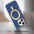 thumbnail image 2 of For iPhone 16 PRO MAX Case Magnetic Circle Vegan Leather Cover + Tempered Glass, 2 of 4