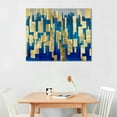 thumbnail image 2 of Nawypu  Blue and Gold Wall Art Abstract Wall Decor for Living Room, Navy Blue and Gold Foil Ink Painting Texture Picture, Modern Watercolor Canvas Prints Neutral Artwork Bedroom Home, 2 of 6