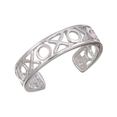Finejewelers Sterling Silver Rhodium Finish Toe Ring X and O