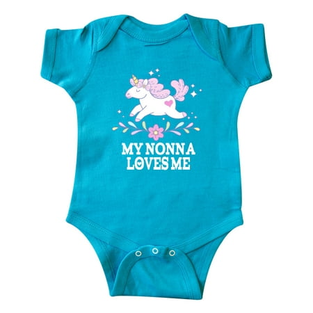 

Inktastic Nonna Loves Me Girl Unicorn Gift Baby Girl Bodysuit