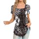 thumbnail image 2 of Fiudx Ofertas Flash Del Día Solo En Línea Blusa Holgada de Manga Corta con Cuello En V Informal Estampada a La Moda para Mujer, 2 of 5