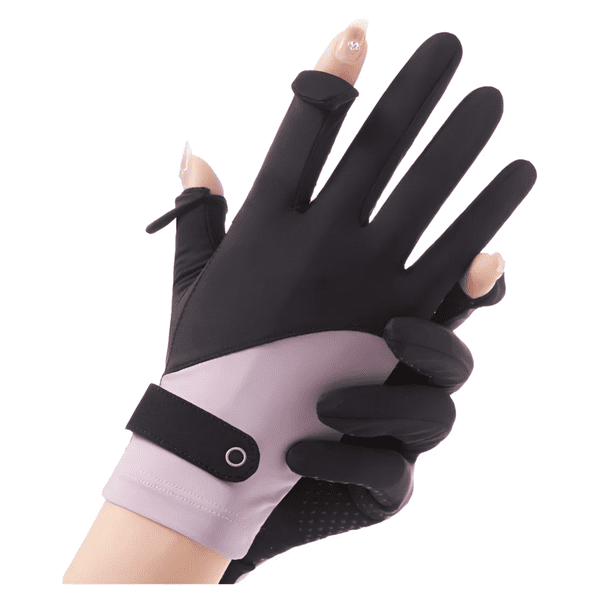 Guantes Antideslizante con Protección Solar, Guantes De Pantalla Táctil Malubero Negro con rosa