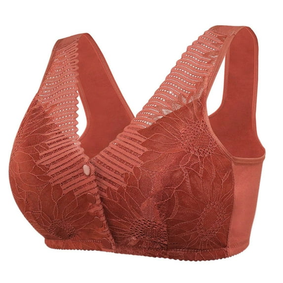 Eashery Womens Bra Push Up Strap Bra Backless Bra Padded Bra Cotton Bras for Women Plus Size Coffee 44