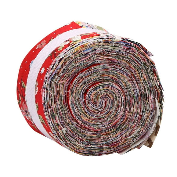 2X Fabric Strips Roll Jelly Fabric Bundles Fabric Quilting Strips Roll Up Flower Precut Patchwork with Assorted Patterns