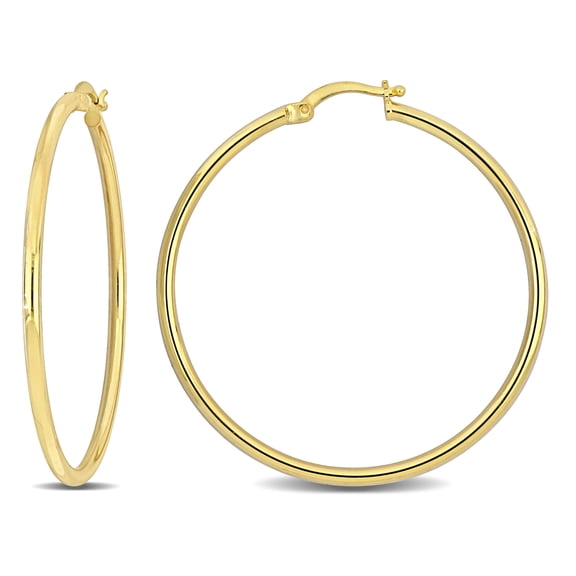 Everly Women's 43mm Yellow Plated Sterling Silver Hoop Earrings