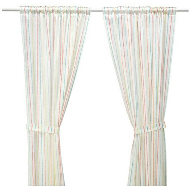 velgørenhed Håndværker Hearty Ikea Curtains with tie-backs, 1 pair, stripe, multicolor 228.172326.26 -  Walmart.com