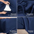 thumbnail image 5 of CH Sheet Set Queen Size, 4-Piece Bedding, Lightweight & Super Soft Easy Care Microfiber– Shrinkage & Fade Resistant Bedding Set with 14'' Deep Pockets (Navy Blue), 5 of 7