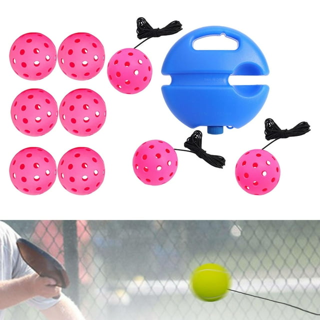Colaxi Pickleball Trainer Baseboard with Pickleball Ball for Sports Exercise Player Rose Red Ball