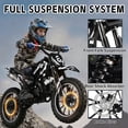 thumbnail image 4 of 49cc 2-Stroke Kids Dirt Bike, Gas Powered Mini Dirt Bike for Boys and Girls 5-13, Motorcycle with 25mph Max Speed, 2.5-10" Off Road Tires, Front and Rear Suspension & Dual Disc Brakes, Black, 4 of 8