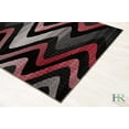 thumbnail image 5 of Handcraft Rugs - Lava Red / Gray / Silver / Black / Abstract Area Rug Modern Contemporary Zigzag, Crisscross Wave Design, 5 of 6