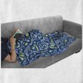 thumbnail image 6 of Paisley Soft Flannel Fleece Throw Blanket, Ocean Waves Like Design with Big and Small Raindrops Inspired Artwork, Cozy Plush for Indoor and Outdoor Use, 60" x 80", Blue and Green, by Ambesonne, 6 of 6