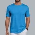 thumbnail image 4 of Sopiago Mens Casual Slim Fit Short Sleeve Crew Neck T-Shirts Soft Lightweight T Shirts for Man Blue,M, 4 of 7