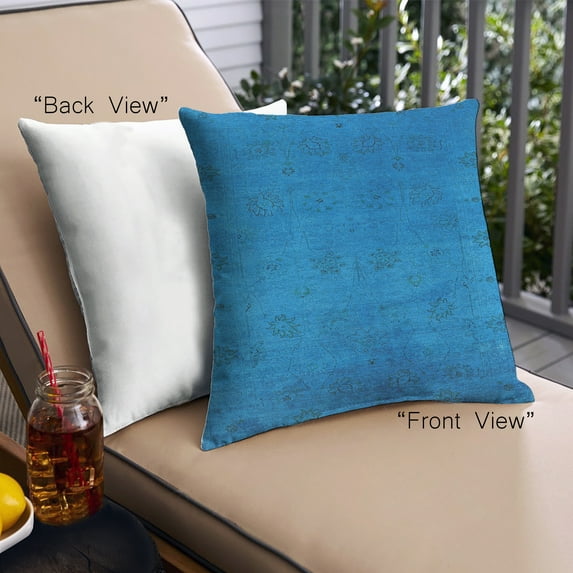 Ahgly Company Outdoor Square Mid-Century Modern Throw Pillow, 18 inch by 18 inch