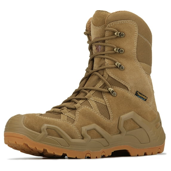 ROCKROOSTER – Walland Men 8" Lightweight Tactical & Military Waterproof Rubber Outsole Military Hiking Boots Outdoor Sneakers KS537-14