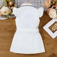thumbnail image 7 of Miluxas Girl Bodycon Dresses,Business office Midi Cap Sleeve Button Pencil formal Outfits White 2-3Years, 7 of 7