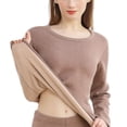 thumbnail image 1 of Sonducket Ropa interior térmica para mujer, ropa interior térmica gruesa para invierno, para clima frío, elástica, parte inferior larga, conjuntos de Pijama Café/Superior/L Sonducket AP013086-15B, 1 of 6