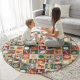 thumbnail image 3 of Multicolor Christmas Pattern Round Blanket,Comfortable Soft Flannel Throw Blanket,All Season,Warm Lightweight Blankets for Sofa Bed Couch Living Room Chair 47"x47", 3 of 5