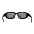 thumbnail image 4 of Choppers Classic Foam Pad Goggle Style Wrap Biker Sunglasses Matte Black Grey Silver Mirror, 4 of 4