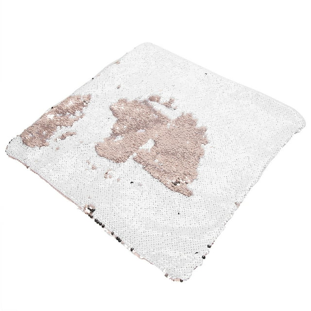 Pillow Cover Decor, Delicate Durable Beautiful Unique Pillow Cover, For Room Sofa Champagne Gold + White