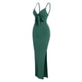 thumbnail image 1 of Vibrant V-Neck Cami Dress Sexy Cut Out Split Hem Sleeveless Flowy Essential, 1 of 13