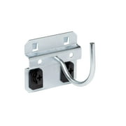 Triton Products® LocHook 2-1/4 In. Curved 2 In. I.D. Zinc Plated Steel Pegboard Hook for LocBoard, 5 Pack