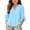 Blue, variant on 3/4 Sleeve Tops for Teen Girl Button down Shirts Loose Fitted V Neck Lightweight Summer Casual Beach Tops 3-14 Years