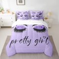 thumbnail image 2 of Homewish Chic Sparking Print 7-Piece Twin Bedding Sets,Kawaii Pretty Girl Bedding Comforter Set,Purple Black Sheet Sets For Men Women,Microfiber Bedroom Decor, 2 of 8