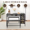 thumbnail image 4 of 47" Dining Table Set for 4, 3 Pieces Kitchen Table Set with 2 Benches, Wine Rack and 2-Tier Storage Shelves, Space-Saving Breakfast Table Set for Apartment, Easy to Assemble, 4 of 7
