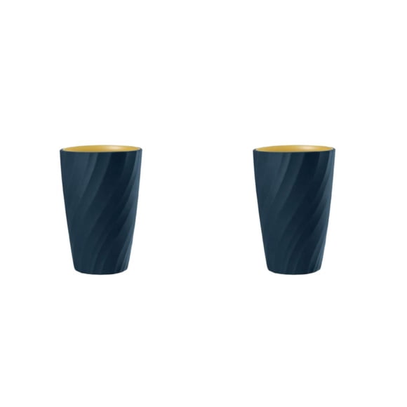 Bearachild Taza roscada de doble capa, tazas de portátiles, soporte de dibujos animados reutilizable con personalidad, suministros para el Azul oscuro 301-400ml 2piezas