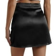 thumbnail image 5 of Mgmyaa Women's Mini A-line Skirt Half Length Skirt High Waisted Zipper Satin Face with Inner Lining Mini Skirt, 5 of 5