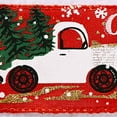 thumbnail image 4 of Christmas Ribbon for Tree Wreaths Crafts Gift Wrapping, Vintage Truck Merry Christmas Wired Burlap Ribbon 2 Inch 5.5 Yard, Red, 4 of 14
