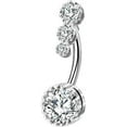 thumbnail image 1 of 316L Surgical Steel Belly Button Rings Clear Navel Rings Belly Rings Belly Piercing, 1 of 8