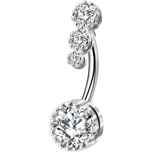 316L Surgical Steel Belly Button Rings Clear Navel Rings Belly Rings Belly Piercing