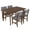 47" Table & 4PCS Chairs (Walnut), variant on GZXS Upholstered Dining Chairs Set of 4, Gray Linen Fabric Side Chairs with Natural Solid Rubberwood Frame, Ergonomic Backrest, 250 lbs Capacity, for Dining Area & Living Space