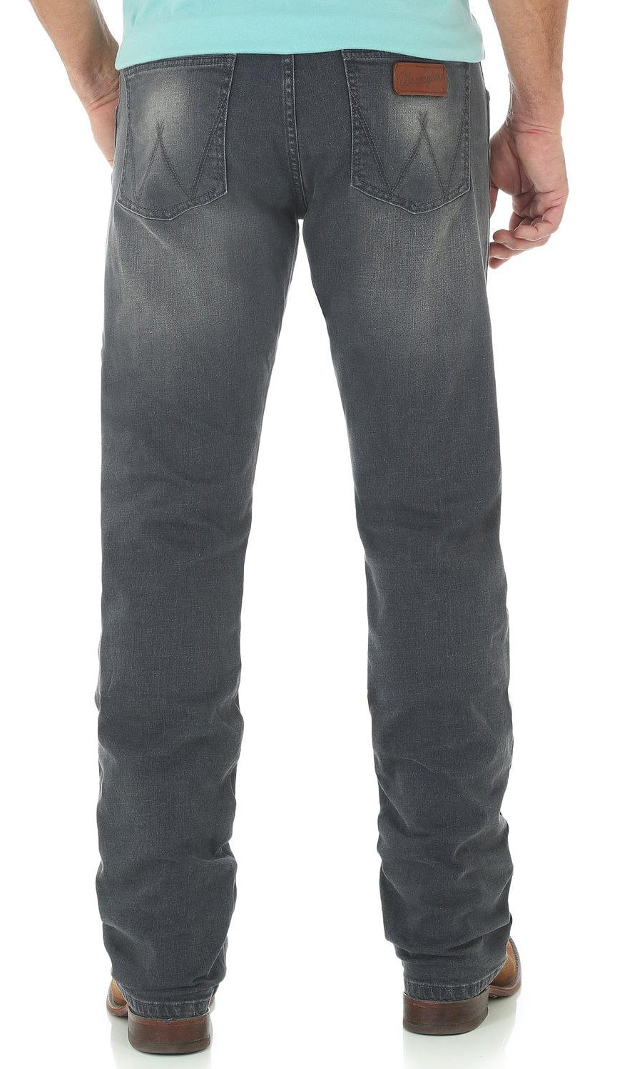 Wrangler - wrangler men's retro slim fit straight leg grey denim jeans ...