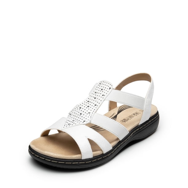 Sandalias Planas Elegantes para Mujer DREAM PAIRS Blancas Talla 10
