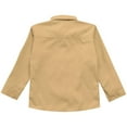 thumbnail image 5 of LiiYii Kids Boys Long Sleeve Button Down Dress Shirt Formal Uniform Turn Down Collar Tops Solid Color Blouse Khaki 7-8, 5 of 6